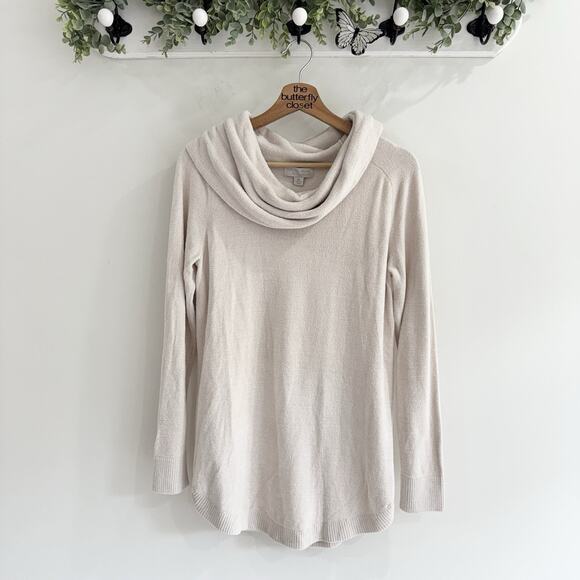 Barefoot Dreams Cream Cowl Neck Cozy Chic Sweater XS bb18 - Picture 1 of 3
